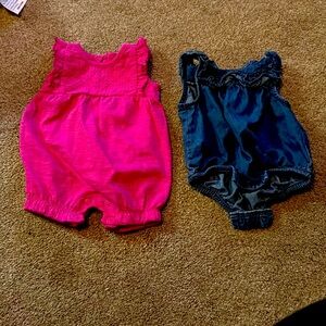 2 newborn jumpers one is carters and one is cat and jack